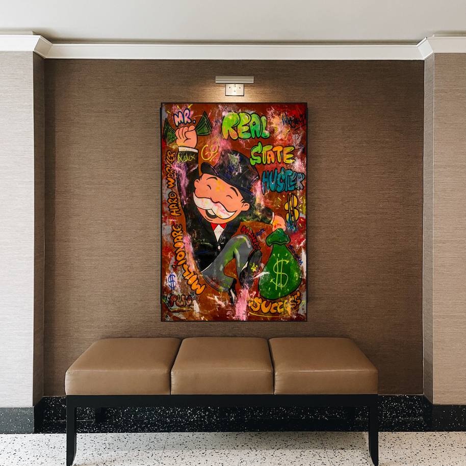 Alec Monopoly Money Man Real Estate Hustler Canvas Wall Art-MinimalisticDecor.com