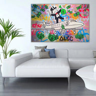 Alec Monopoly Private Jet Canvas Wall Art-MinimalisticDecor.com