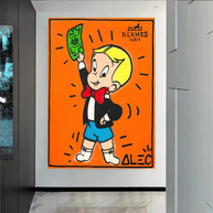 Alec Monopoly Richie Rich Money Man Canvas Wall Art-MinimalisticDecor.com