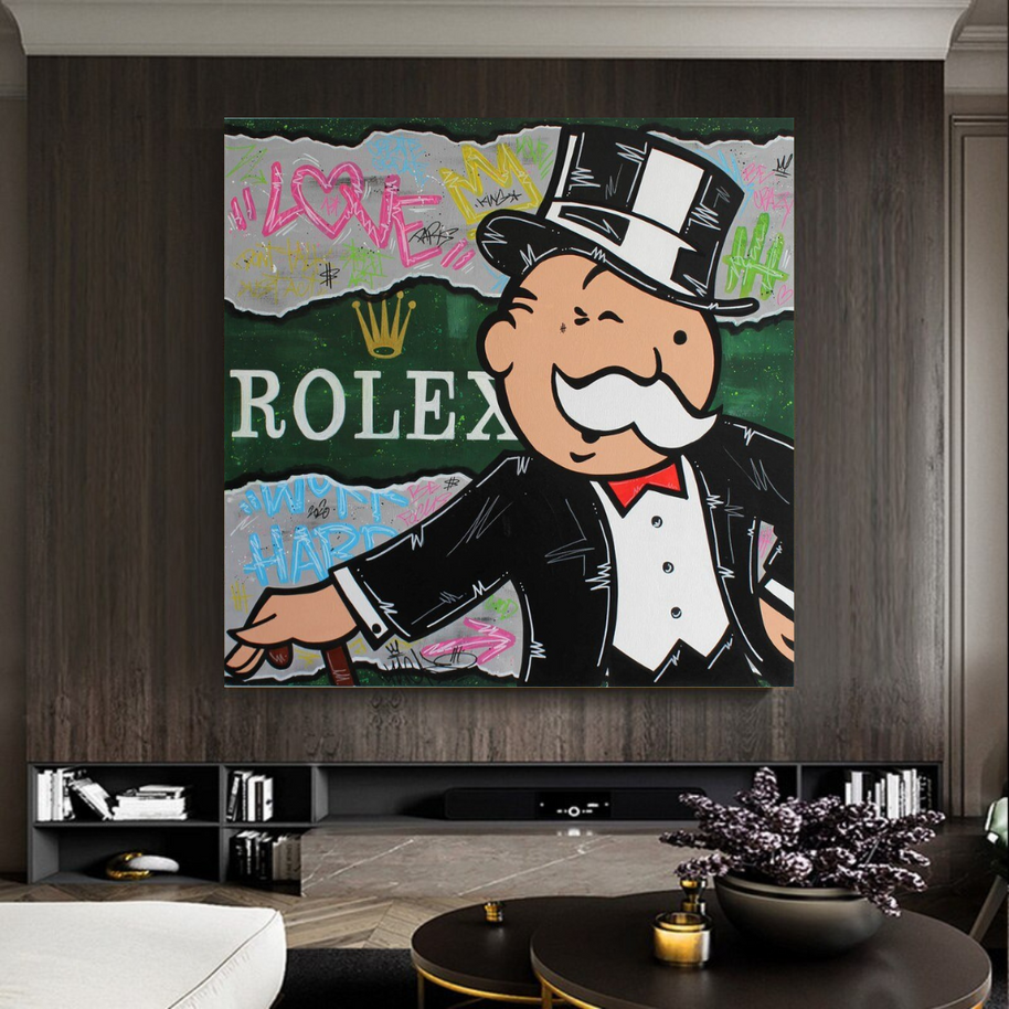 Alec Monopoly Rolex Money Man Canvas Wall Art-MinimalisticDecor.com