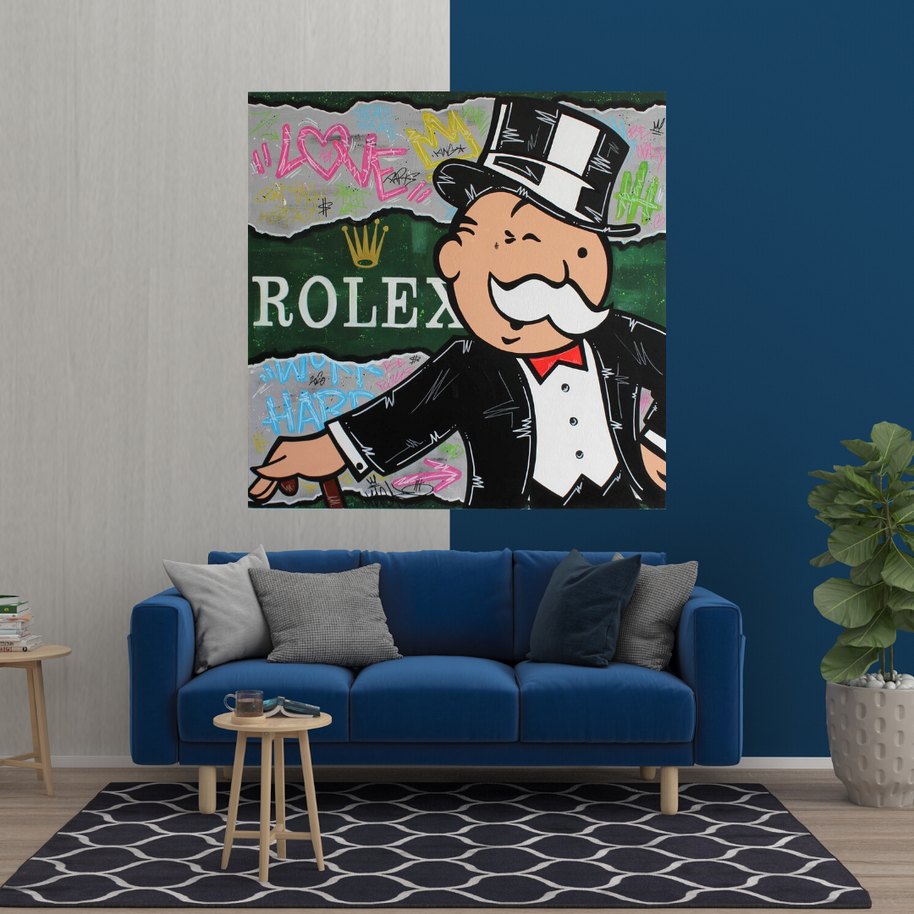 Alec Monopoly Rolex Money Man Canvas Wall Art-MinimalisticDecor.com