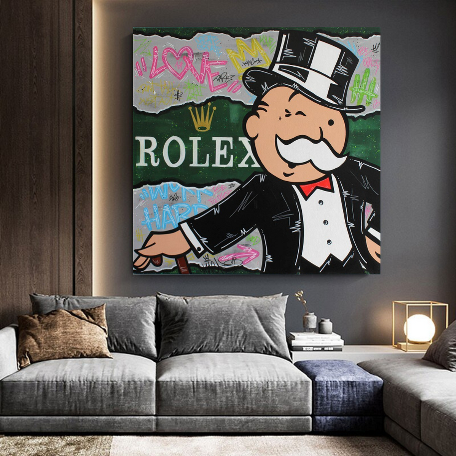 Alec Monopoly Rolex Money Man Canvas Wall Art-MinimalisticDecor.com