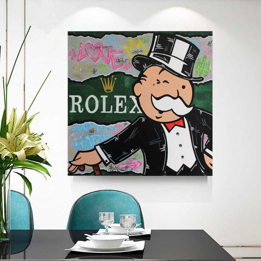 Alec Monopoly Rolex Money Man Canvas Wall Art-MinimalisticDecor.com