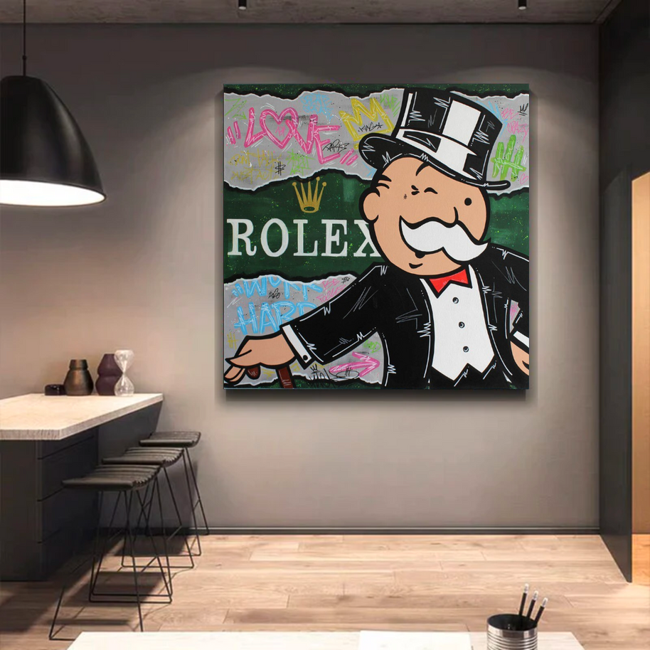 Alec Monopoly Rolex Money Man Canvas Wall Art-MinimalisticDecor.com
