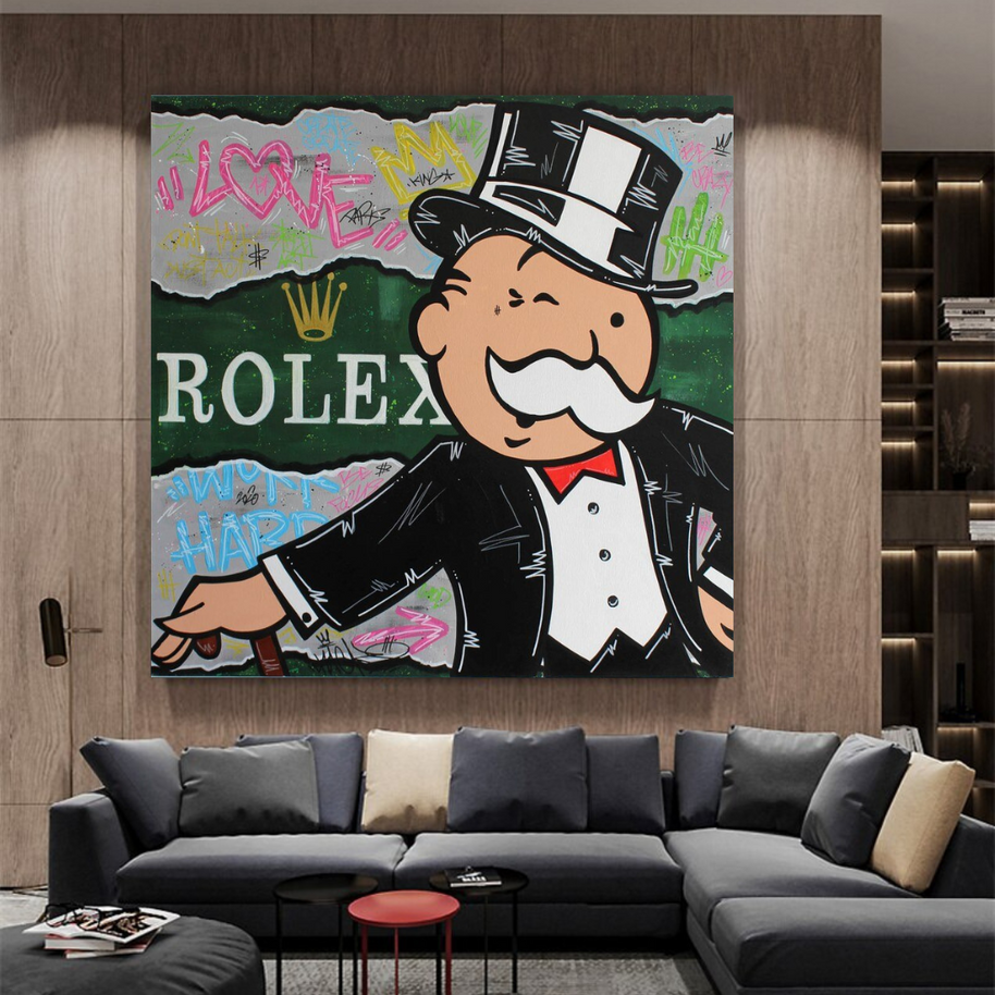 Alec Monopoly Rolex Money Man Canvas Wall Art-MinimalisticDecor.com