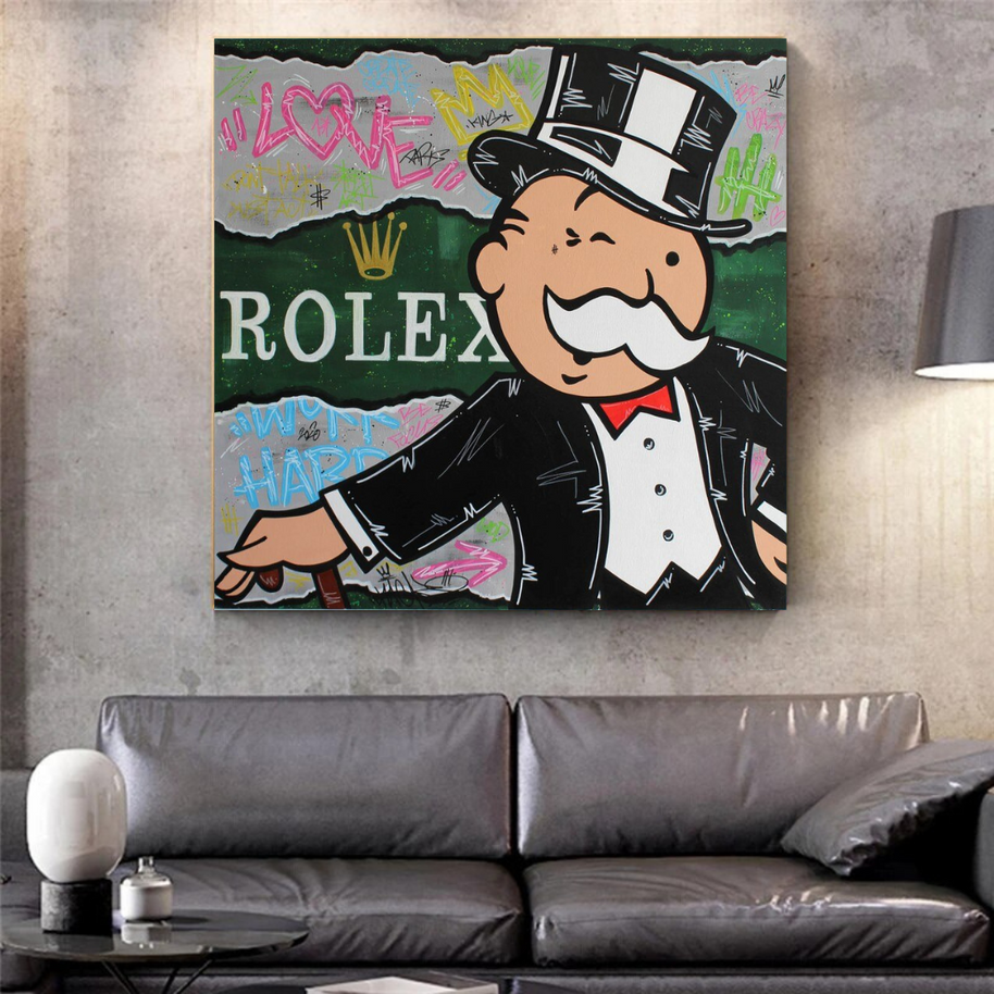 Alec Monopoly Rolex Money Man Canvas Wall Art-MinimalisticDecor.com