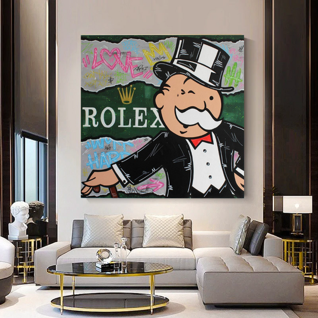 Alec Monopoly Rolex Money Man Canvas Wall Art-MinimalisticDecor.com