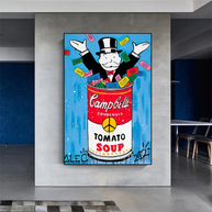 Alec Monopoly Tomato Soup Canvas Wall Art-MinimalisticDecor.com
