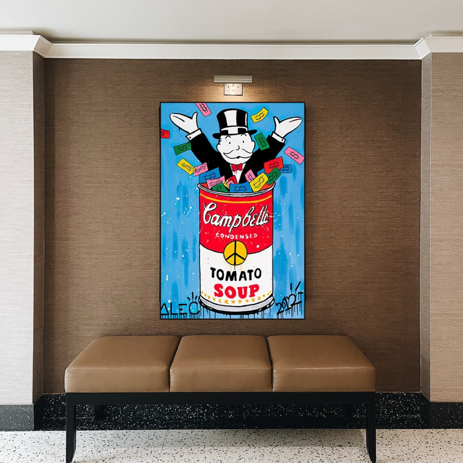 Alec Monopoly Tomato Soup Canvas Wall Art-MinimalisticDecor.com