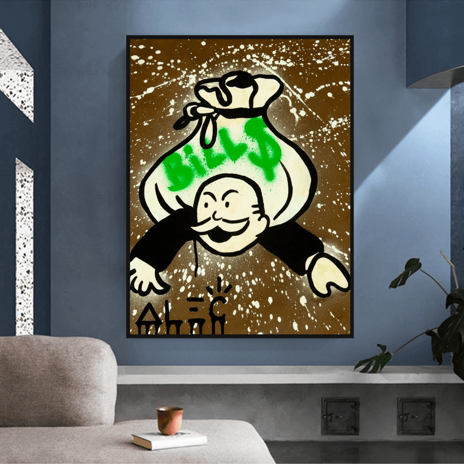 Alec Monopoly Wall Art: Money Bags Bills-MinimalisticDecor.com