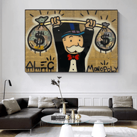 Alec Monopoly Wall Art: Money Bags Power-MinimalisticDecor.com
