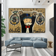 Alec Monopoly Wall Art: Money Bags Power-MinimalisticDecor.com