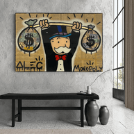 Alec Monopoly Wall Art: Money Bags Power-MinimalisticDecor.com