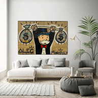 Alec Monopoly Wall Art: Money Bags Power-MinimalisticDecor.com
