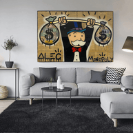 Alec Monopoly Wall Art: Money Bags Power-MinimalisticDecor.com