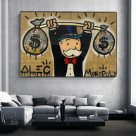 Alec Monopoly Wall Art: Money Bags Power-MinimalisticDecor.com