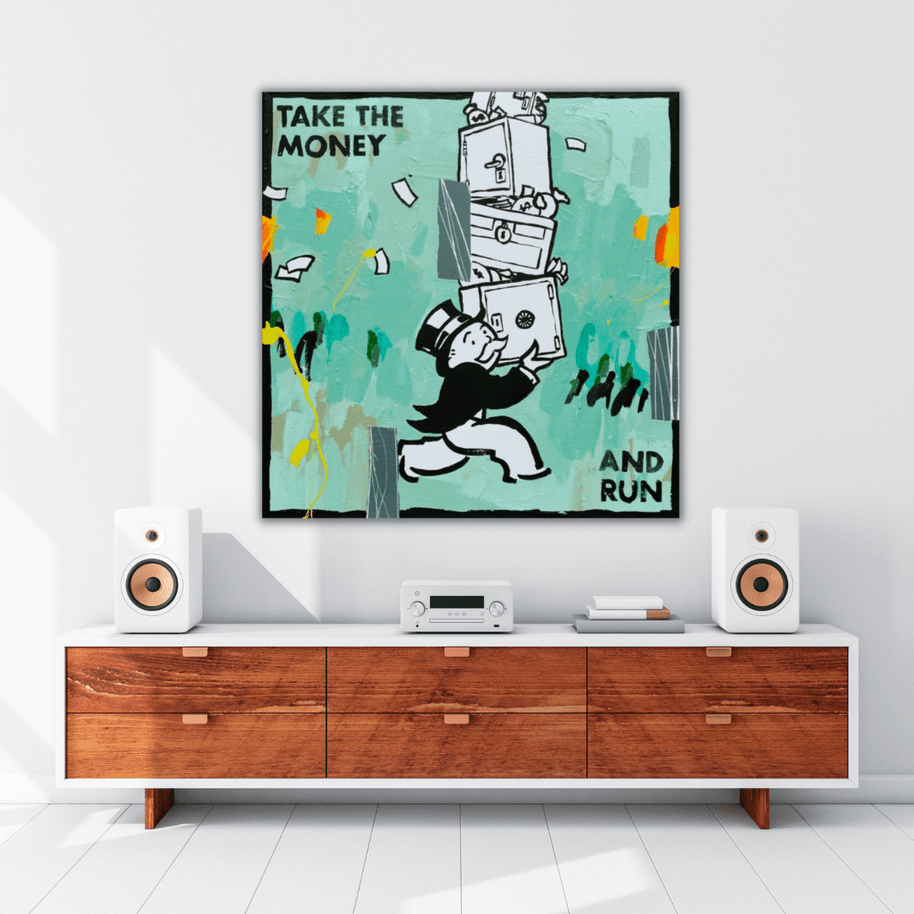 Alec Monopoly Wall Art: Take the Money and Run-MinimalisticDecor.com