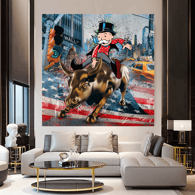 Alec Monopoly Wall Street Canvas Art - Forex Money Power-MinimalisticDecor.com