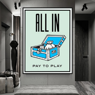All in Pay to Play Classic Game: Monopoly Wall Art-MinimalisticDecor.com