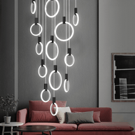 Aluminium Black Rings Long pendant lamp-MinimalisticDecor.com
