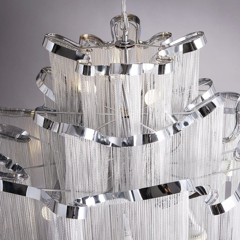 Aluminium Fringed Chandelier: Elegant and Timeless Design-MinimalisticDecor.com