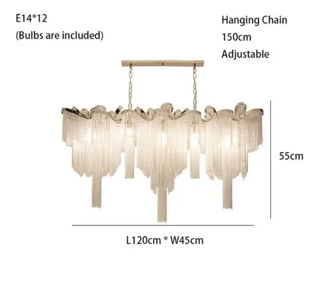 Aluminium Fringed Chandelier: Elegant and Timeless Design-MinimalisticDecor.com