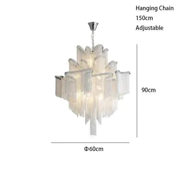 Aluminium Fringed Chandelier: Elegant and Timeless Design-MinimalisticDecor.com