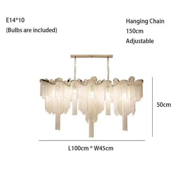 Aluminium Fringed Chandelier: Elegant and Timeless Design-MinimalisticDecor.com