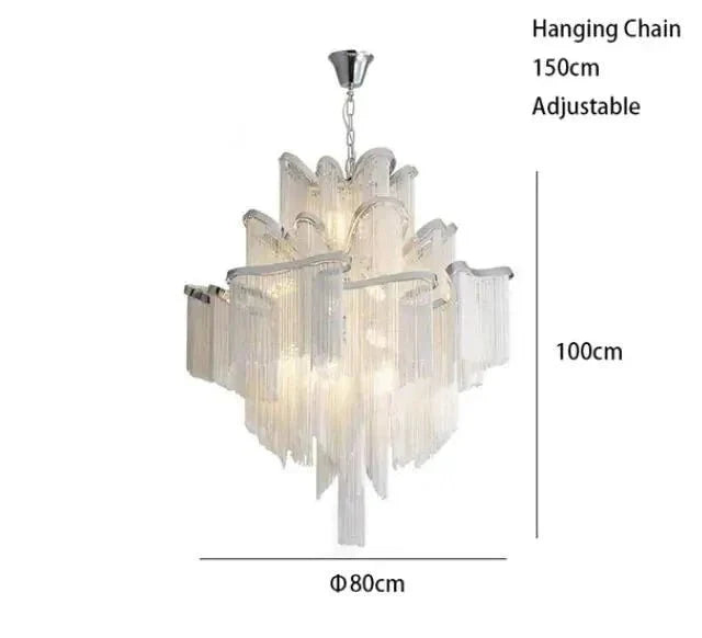 Aluminium Fringed Chandelier: Elegant and Timeless Design-MinimalisticDecor.com