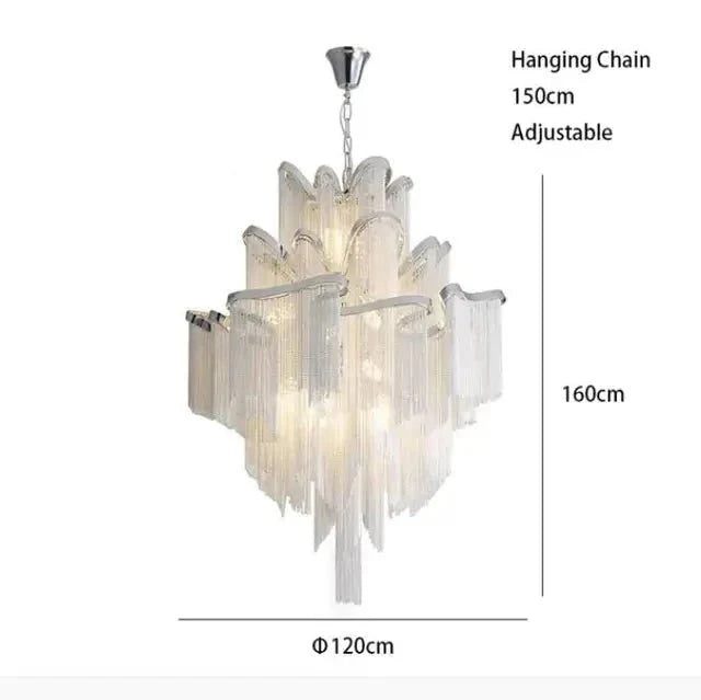 Aluminium Fringed Chandelier: Elegant and Timeless Design-MinimalisticDecor.com
