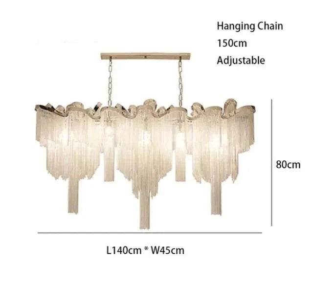 Aluminium Fringed Chandelier: Elegant and Timeless Design-MinimalisticDecor.com