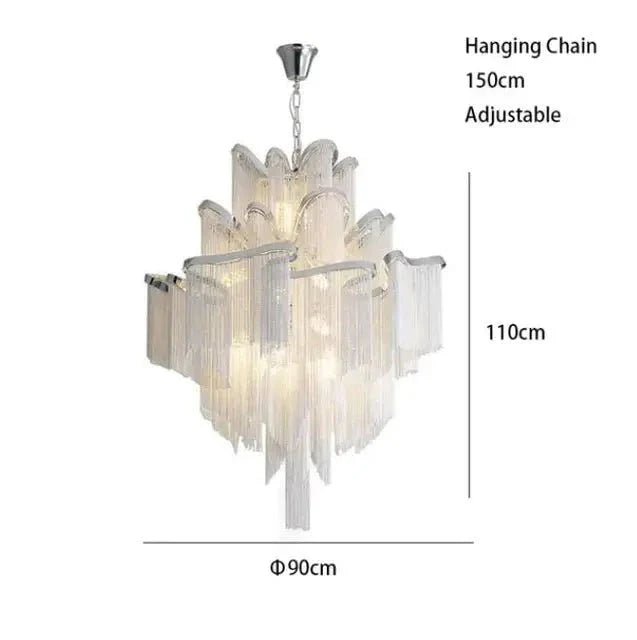 Aluminium Fringed Chandelier: Elegant and Timeless Design-MinimalisticDecor.com