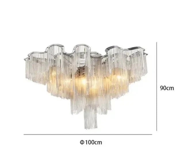 Aluminium Fringed Chandelier: Elegant and Timeless Design-MinimalisticDecor.com