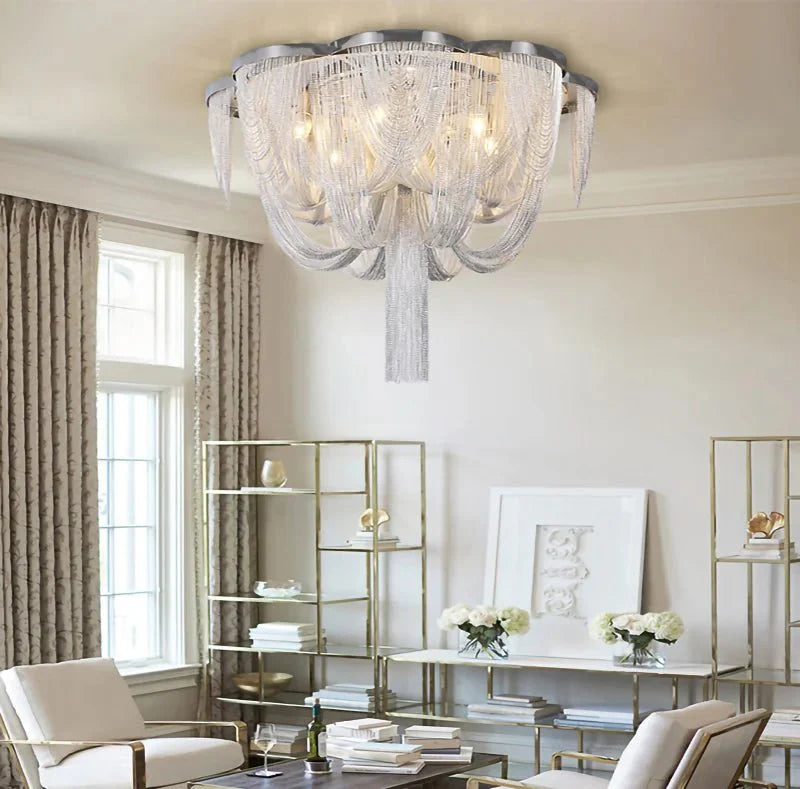 Aluminium Fringed Chandelier: Elegant and Timeless Design-MinimalisticDecor.com