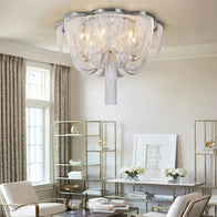 Aluminium Fringed Chandelier: Elegant and Timeless Design-MinimalisticDecor.com