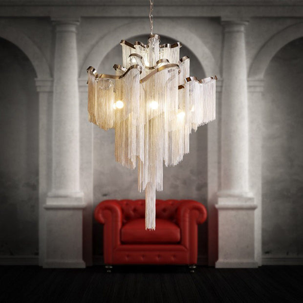 Aluminium Fringed Chandelier: Elegant and Timeless Design-MinimalisticDecor.com
