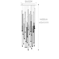 Aluminium Minimalist LED Staircase Chandelier – Cord Pendant Light-MinimalisticDecor.com