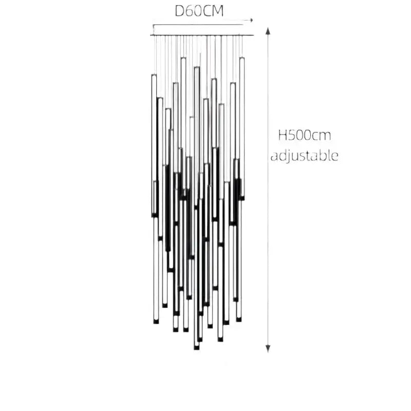Aluminium Minimalist LED Staircase Chandelier – Cord Pendant Light-MinimalisticDecor.com
