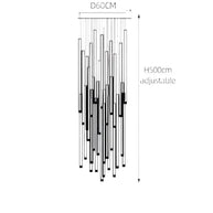 Aluminium Minimalist LED Staircase Chandelier – Cord Pendant Light-MinimalisticDecor.com