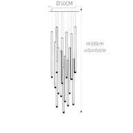 Aluminium Minimalist LED Staircase Chandelier – Cord Pendant Light-MinimalisticDecor.com