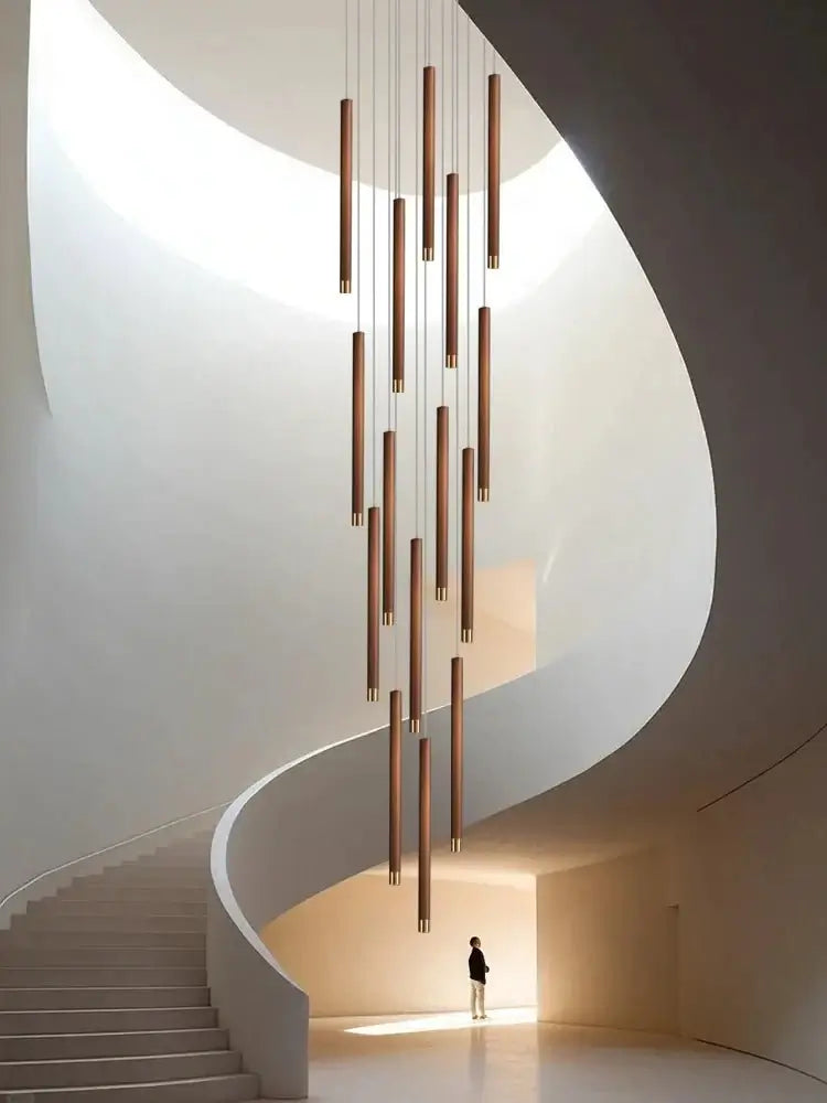 Aluminium Minimalist LED Staircase Chandelier – Cord Pendant Light-MinimalisticDecor.com