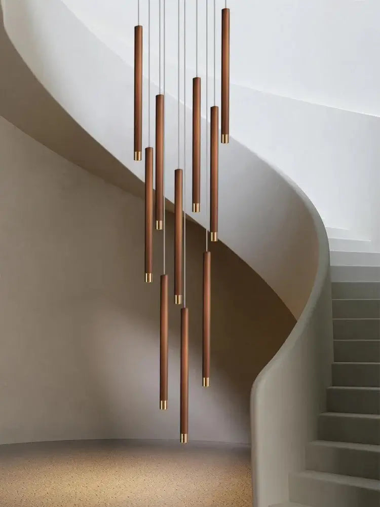 Aluminium Minimalist LED Staircase Chandelier – Cord Pendant Light-MinimalisticDecor.com