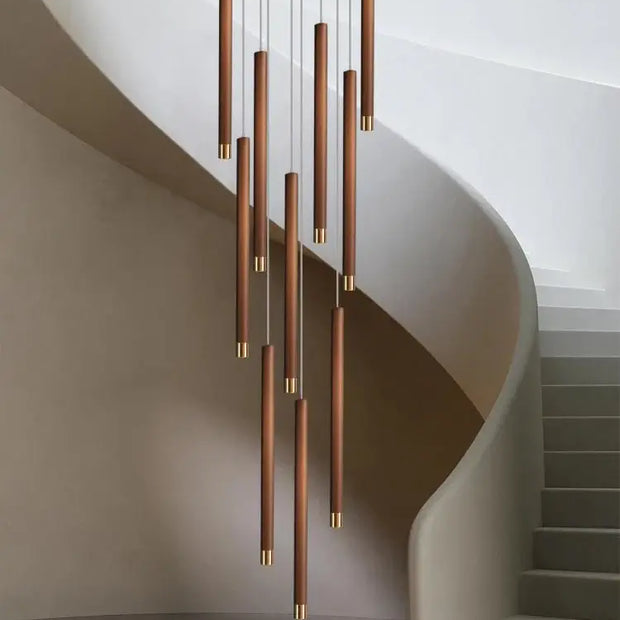 Aluminium Minimalist LED Staircase Chandelier – Cord Pendant Light-MinimalisticDecor.com