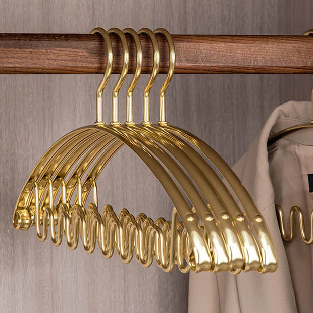 Aluminum Alloy Wave Shaped 5pcs Clothes Hanger-MinimalisticDecor.com