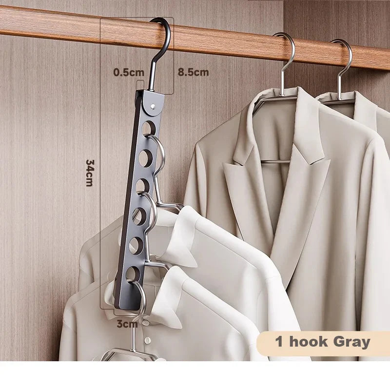 Aluminum Rotatable Clothes Hanger – 6/8 Holes-MinimalisticDecor.com