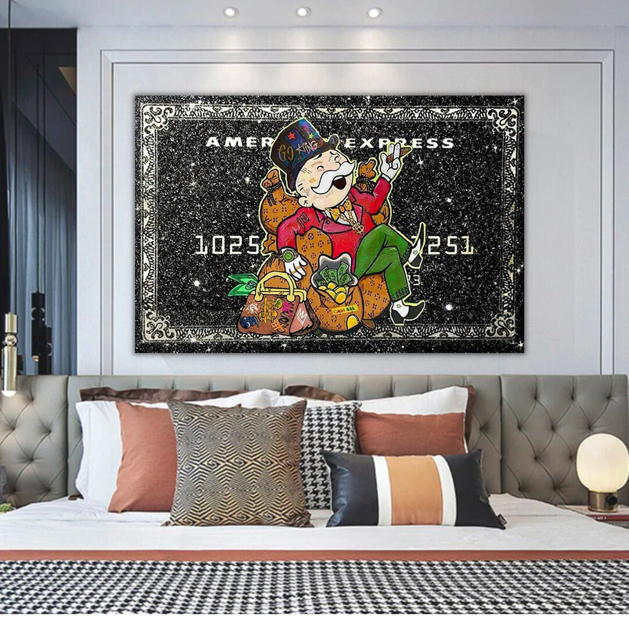 American Express American Express: Mr Monopoly Canvas Wall Art-MinimalisticDecor.com