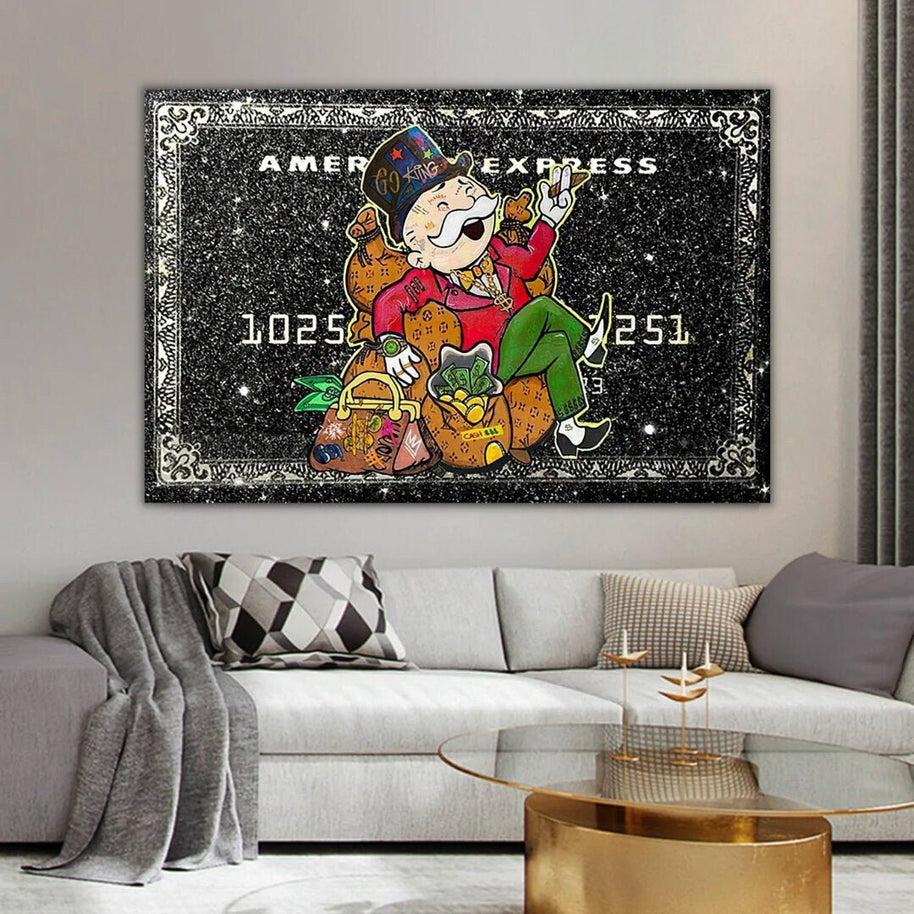 American Express American Express: Mr Monopoly Canvas Wall Art-MinimalisticDecor.com