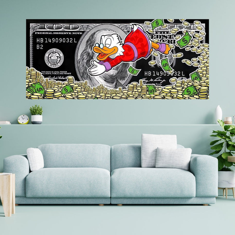 American Express Scrooge McDuck Canvas Poster-MinimalisticDecor.com