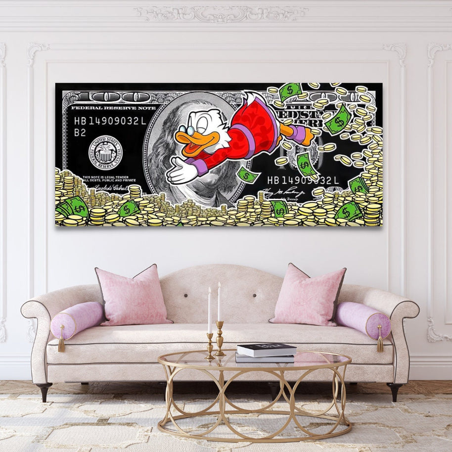 American Express Scrooge McDuck Canvas Poster-MinimalisticDecor.com