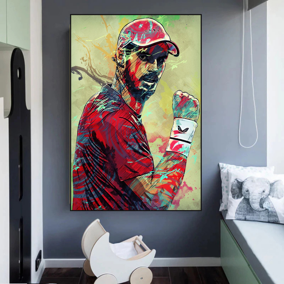 Andy Murray Tennis Legend Sports Canvas Wall Art-MinimalisticDecor.com